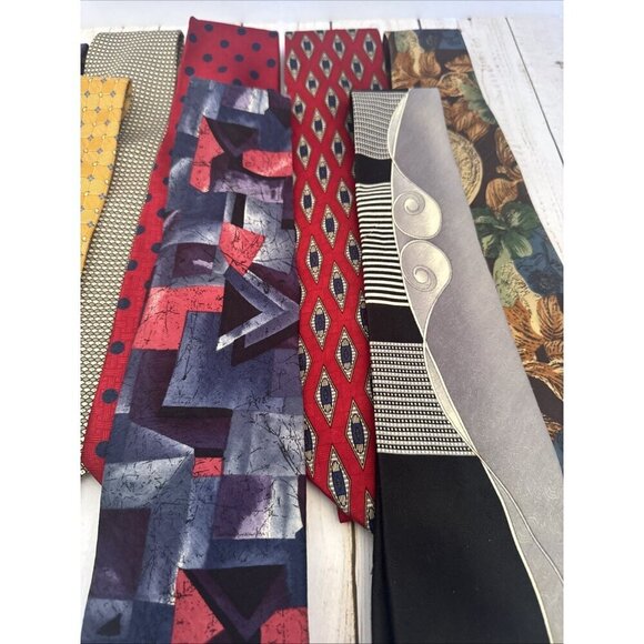 Mens Tie Bundle Lot Of 8 Silk Tom James Tommy Hilfiger NWT Ted Lapious Etc VGUC - Picture 3 of 11